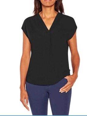 Banana Republic Ladies' Short Sleeve V-Neck Blouse - XXL